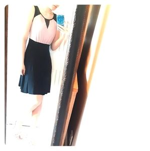 Mid Pink and Black Prom Dress with Sparkles